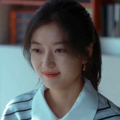 Art-Deco Heart Earrings Inspired by The Early Spring Chinese Drama As Seen On Sun Qian