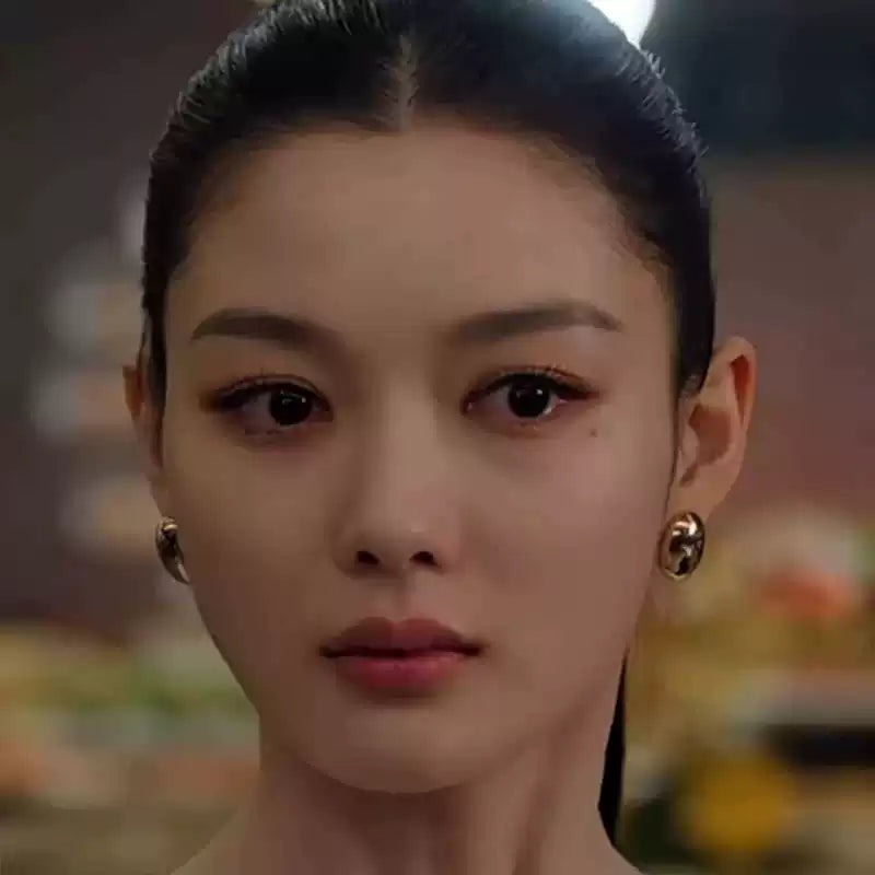 Gold Oval Earrings as seen on Kim You Jung Dear X Kdrama