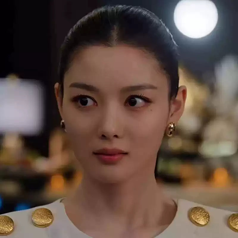 Gold Oval Earrings as seen on Kim You Jung Dear X Kdrama