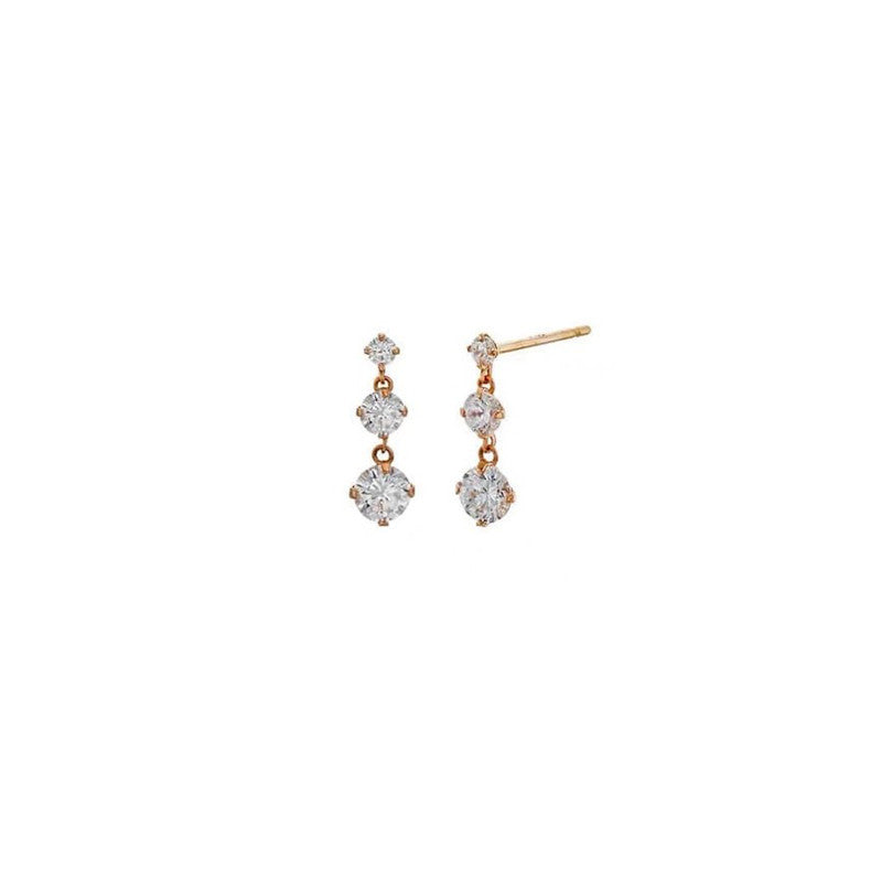 Eve Kdrama Lee La-El Seo Yea Ji  Dainty Triple CZ Earrings