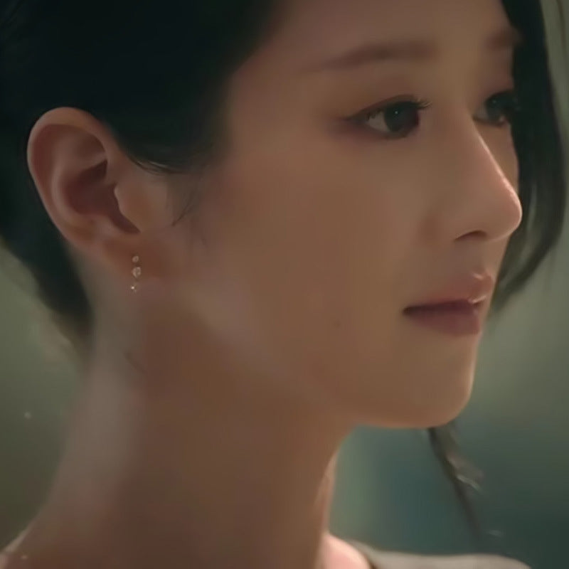 Eve Kdrama Lee La-El Seo Yea Ji  Dainty Triple CZ Earrings