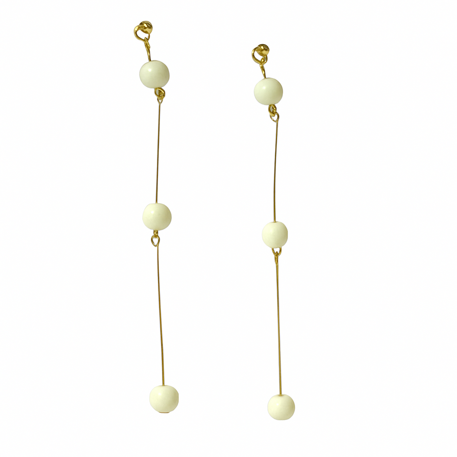 Genie, Make A Wish Ga-Young (Bae Suzy) Gold Dangle Earrings with beads