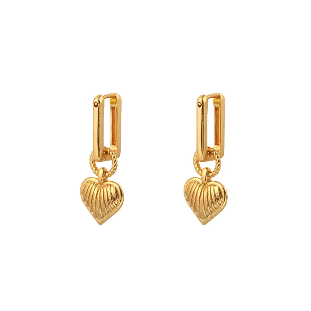 Art-Deco Heart Earrings Inspired by The Early Spring Chinese Drama As Seen On Sun Qian