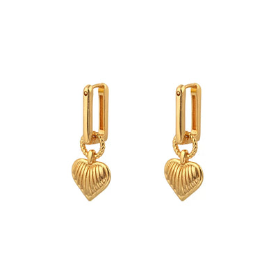 Art-Deco Heart Earrings Inspired by The Early Spring Chinese Drama As Seen On Sun Qian