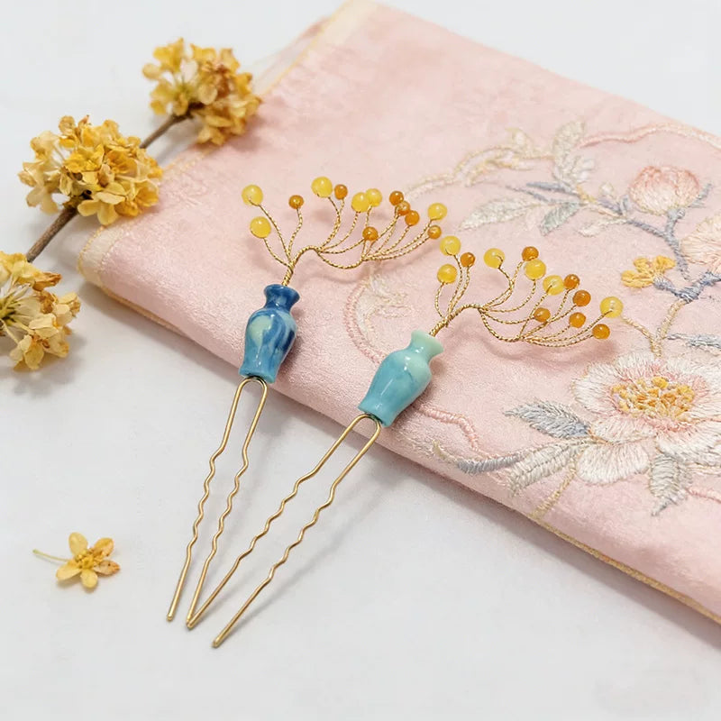 Pursuit of Jade CDrama Fan Changyu Vase Hairpin