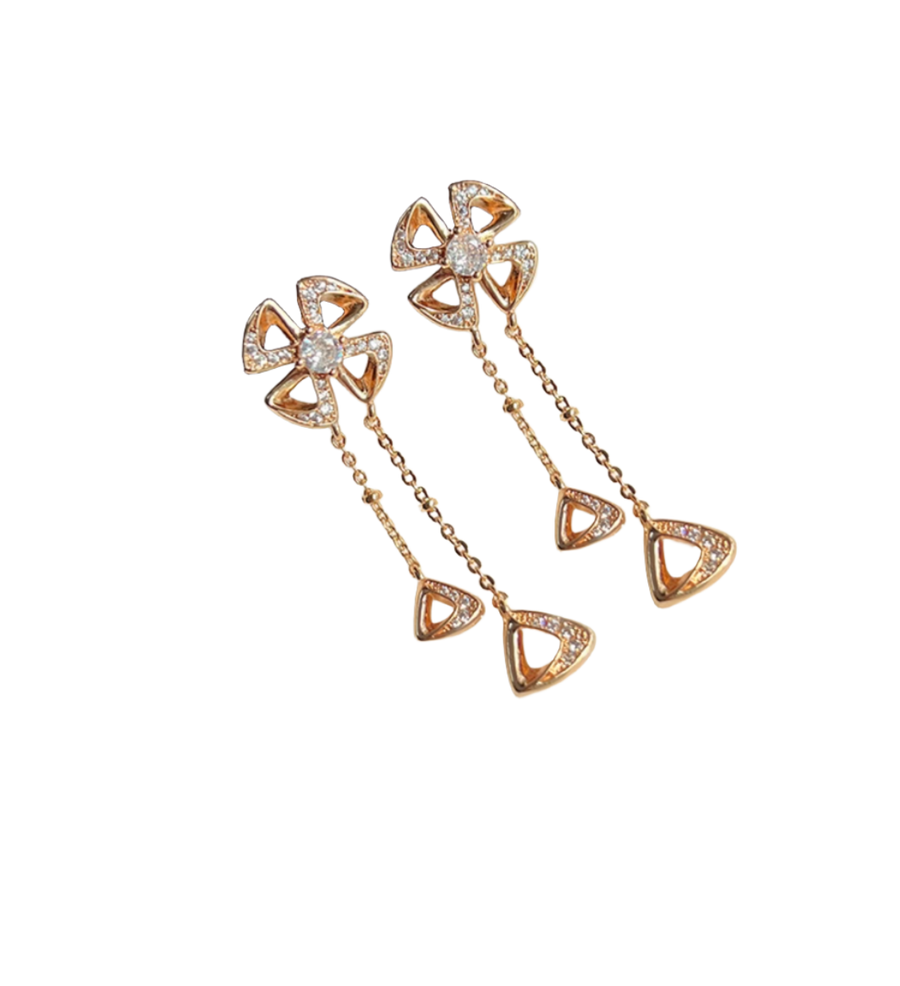 Queen Of Tears Clover Floral Drop Dangle Earrings 눈물의 여왕 Hong Hae In Jewellery (Kim Ji Won)