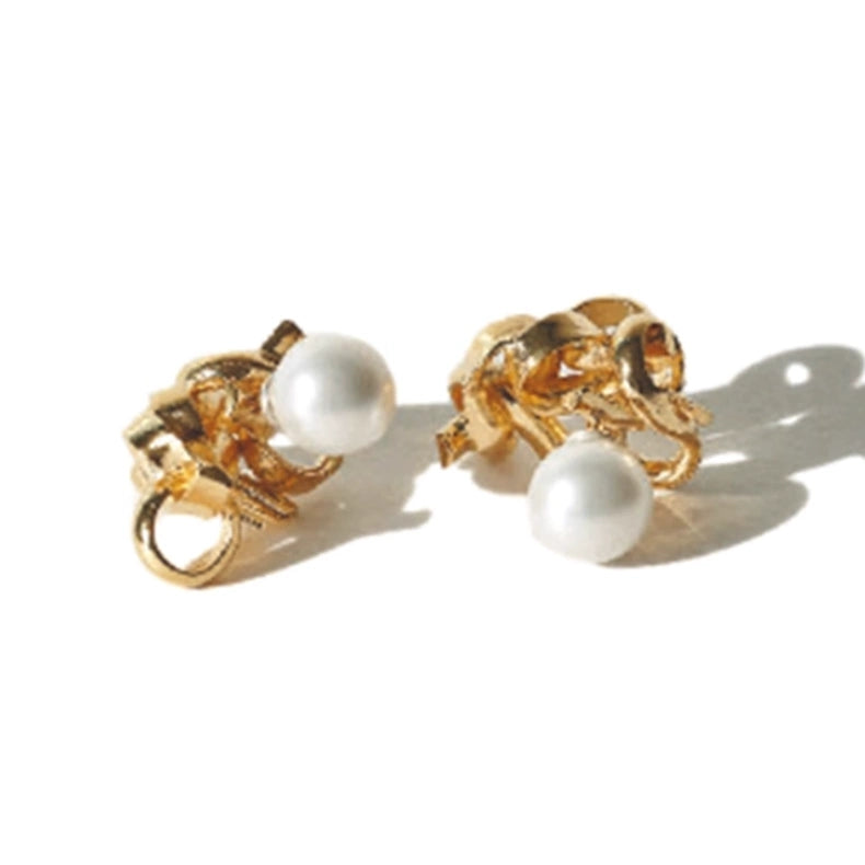 Genie, Make A Wish Ga-Young (Bae Suzy) Gold Abstract Earrings with Pearl