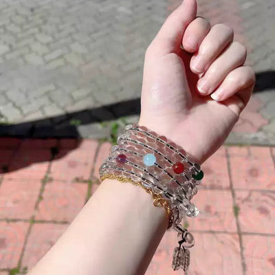 Flora Shang multi-wrap crystal beaded bracelet as seen C Drama The Early Spring