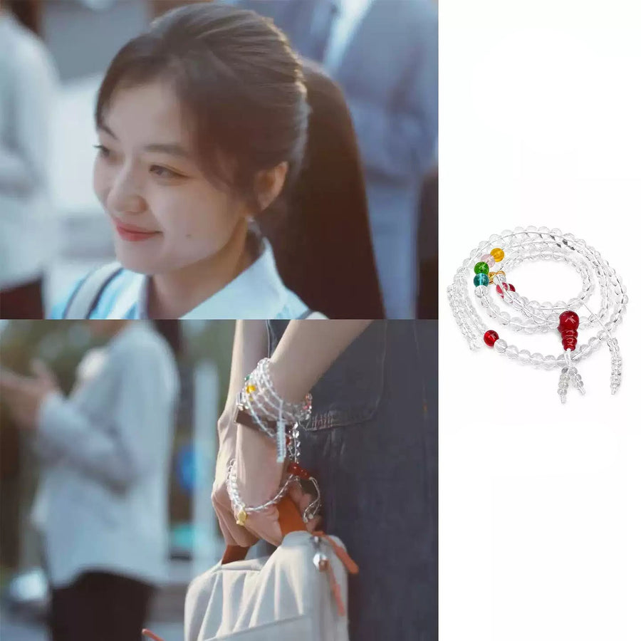 Flora Shang multi-wrap crystal beaded bracelet as seen C Drama The Early Spring