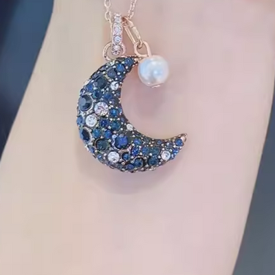 My Demon 마이데몬 Do Do Hee (Kim Yoo Jung) Blue Crescent Moon Necklace