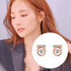 Sterling Silver Circle Earring with T Bar from Kdrama What's wrong with secretary kim, seen on Park Min-Young