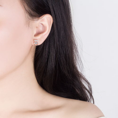 Sterling Silver Circle Earring with T Bar from Kdrama What's wrong with secretary kim, seen on Park Min-Young