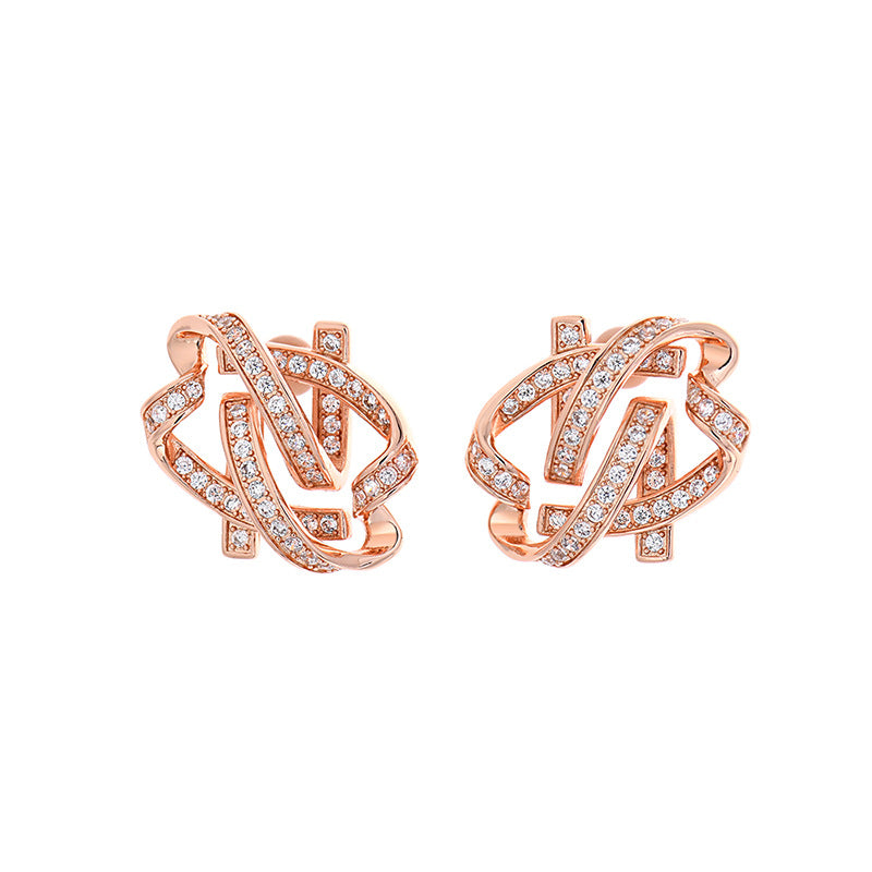 Korean Jewelry Gold Abstract Earrings As seen on Rachel Park in the Kdrama series Marry My Husband