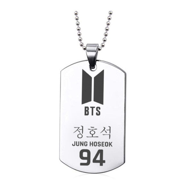 BTS Inspired Bias Armg Tag Necklace Set