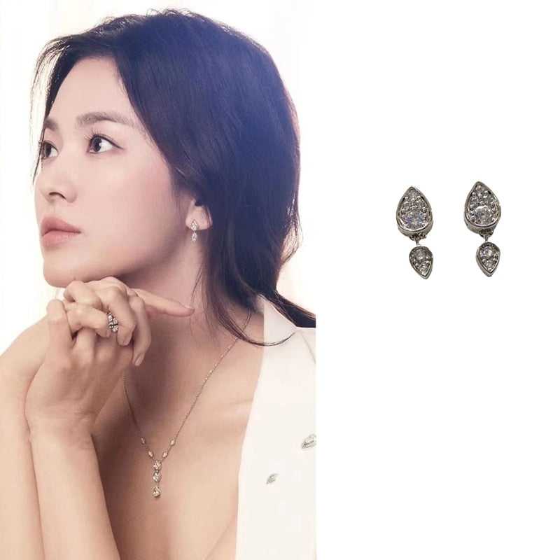 Little Women Oh In Ju - Kim Go Eun Earrings Double Teardrop Earrings
