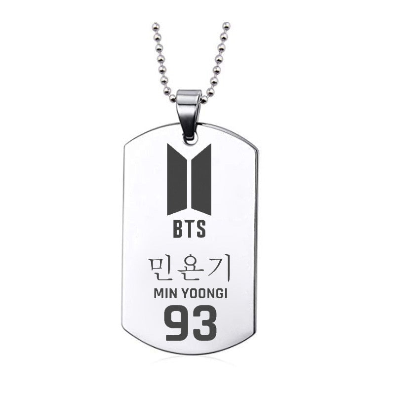 BTS Inspired Bias Armg Tag Necklace Set