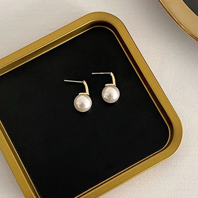 Square Hoop Pearl Drop Earrings Kim Se Jeong Business Proposal