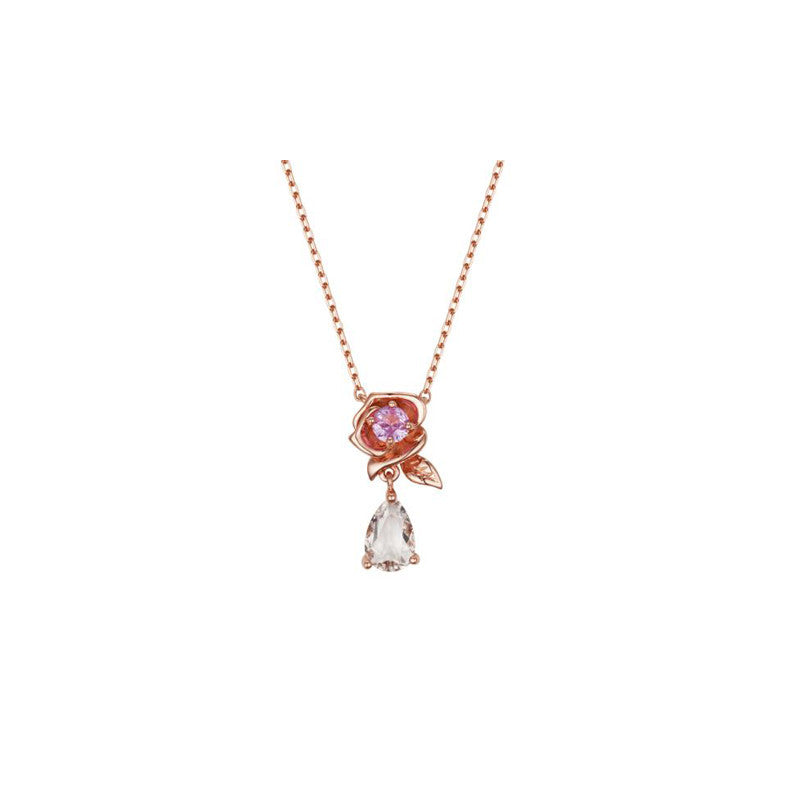 Her Private Life Sterling Silver s925 Rose Necklace Earrings As Seen K Merch Store