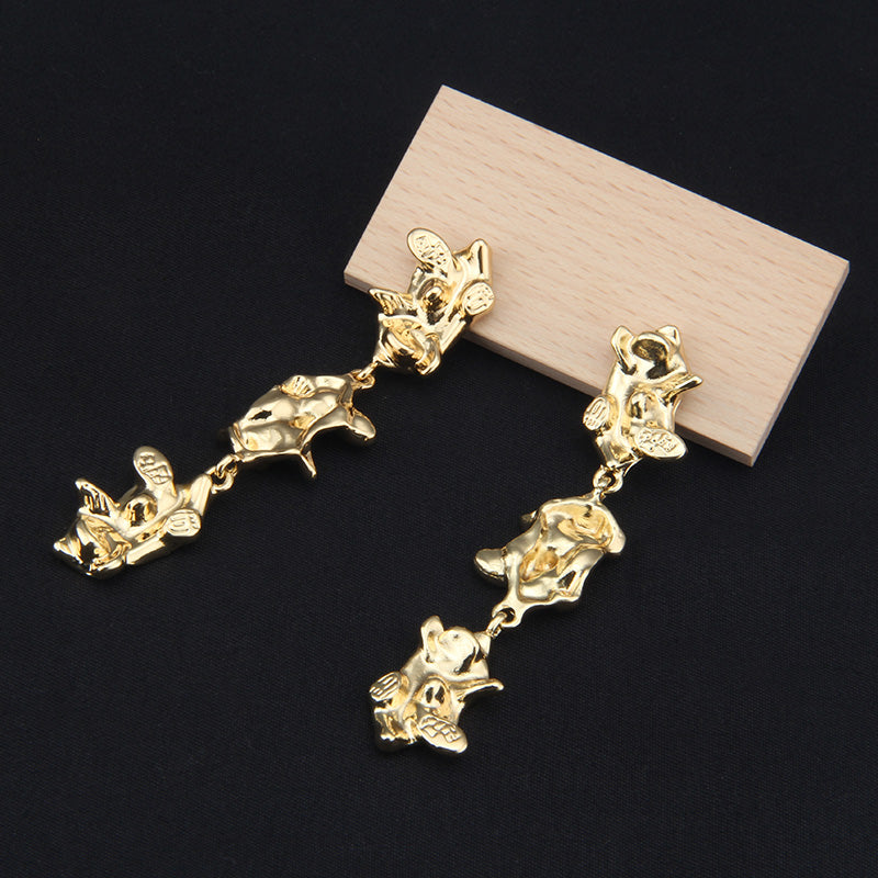 Korean drama, It's Okay to Not Be Okay, Seo Yea Ji Abstract Gold Earrings