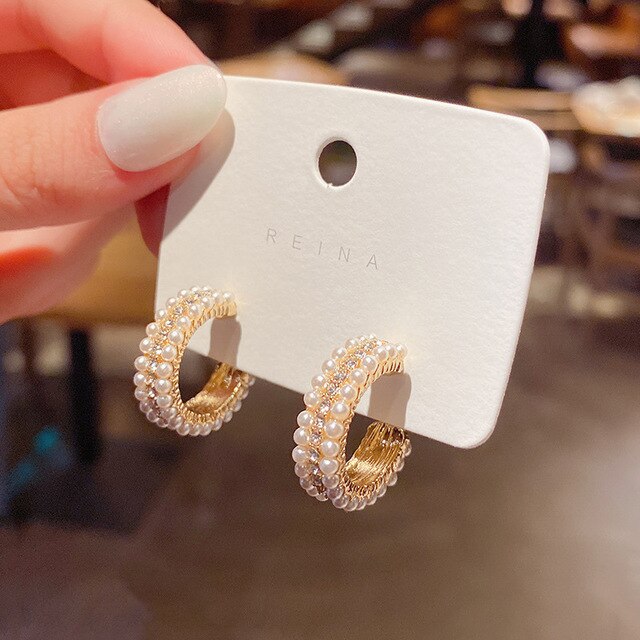 Se Jeong Business Proposal Pearl Embellished Cuff Earrings
