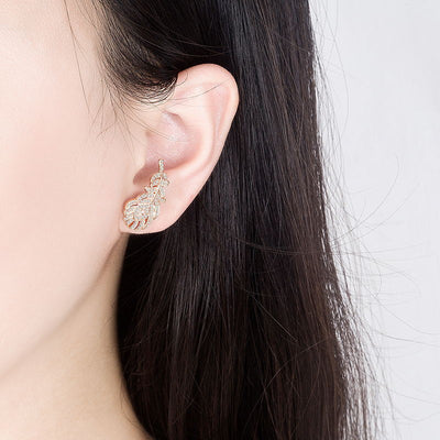 The King: Eternal Monarch Jung Eun-chae Rose Gold Feather Earrings