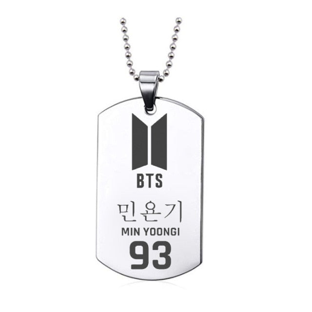 BTS Inspired Bias Armg Tag Necklace Set