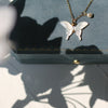 Nevertheless Nabi Inspired Butterfly Shell Pendant 18k Gold Plated Chain