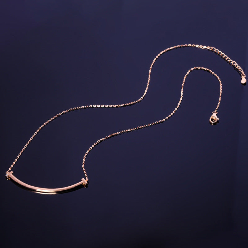 Kdrama Penthouse Shim Su-ryeon (Lee Ji-ah) Inspired Smile Titanium Necklace in Rose Gold