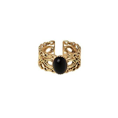 Baroque Ring with Pearl | Black Onyx | Hotel Del Luna
