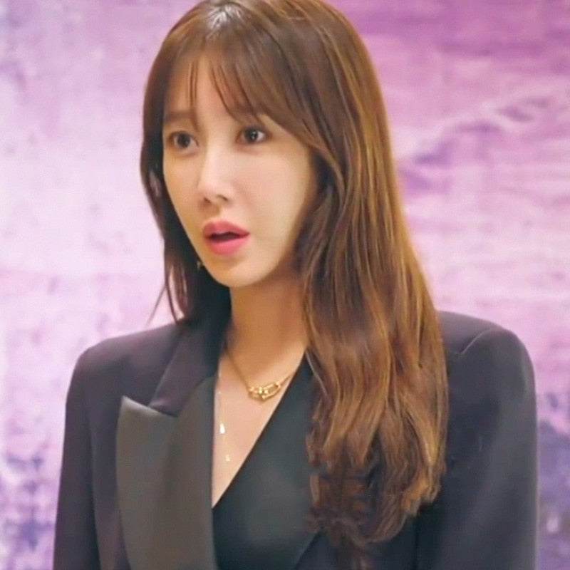 Kdrama Penthouse Shim Su-ryeon (Lee Ji-ah) /  Logan (Park Eun-Seok) Inspired Double Link Pendant Titanium Necklace