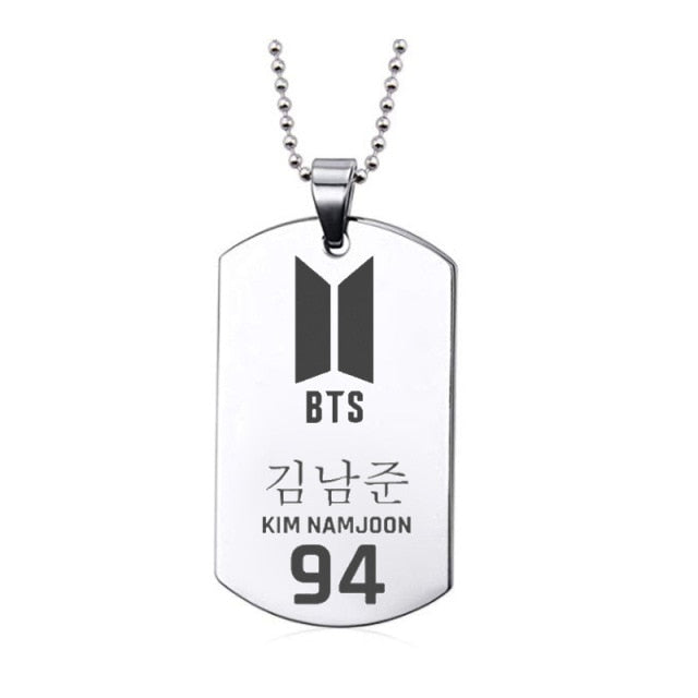 BTS Inspired Bias Armg Tag Necklace Set