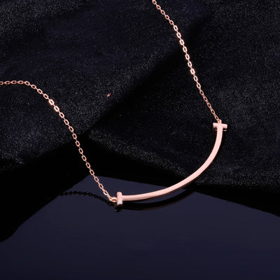 Kdrama Penthouse Shim Su-ryeon (Lee Ji-ah) Inspired Smile Titanium Necklace in Rose Gold
