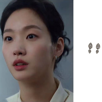 Little Women Oh In Ju - Kim Go Eun Earrings Double Teardrop Earrings