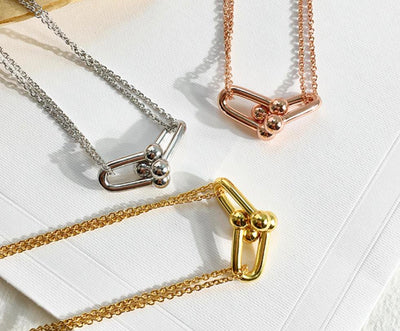 Kdrama Penthouse Shim Su-ryeon (Lee Ji-ah) /  Logan (Park Eun-Seok) Inspired Double Link Pendant Titanium Necklace