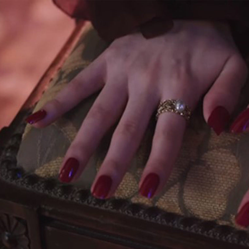 Baroque Ring with Pearl | Black Onyx | Hotel Del Luna