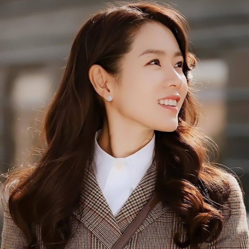 Snowflake Sterling Silver Earrings with Zircon as seen on Son Ye-Jin