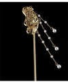Gold Butterfly Hair Chopstick With Dangling Pearl Hotel Del Luna