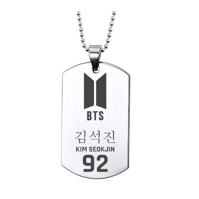 BTS Inspired Bias Armg Tag Necklace Set