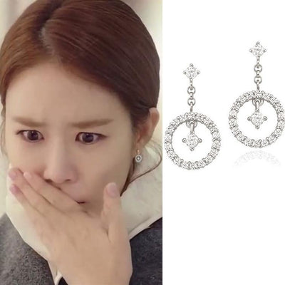 J.ESTINA] 14K White Gold Water Drop Earring with case K-beauty