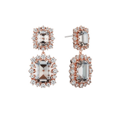 Kdrama Earrings inspired by Her Private Life as seen on Rachel Park Min-Young | Clear Square Gem Drop Earrings