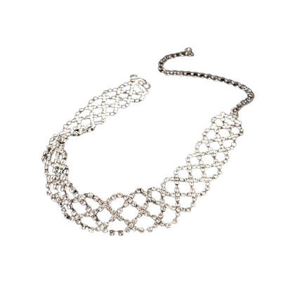 Rhinestone web choker