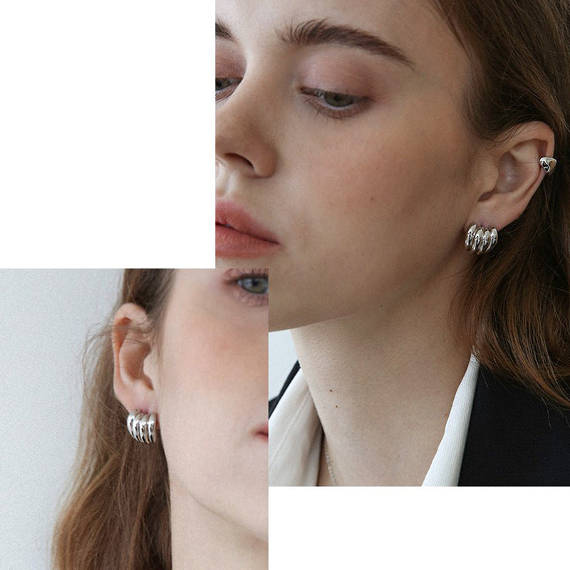 Im Ji-Yeon’s Silver Cuff Drop Earrings KDrama The Glory