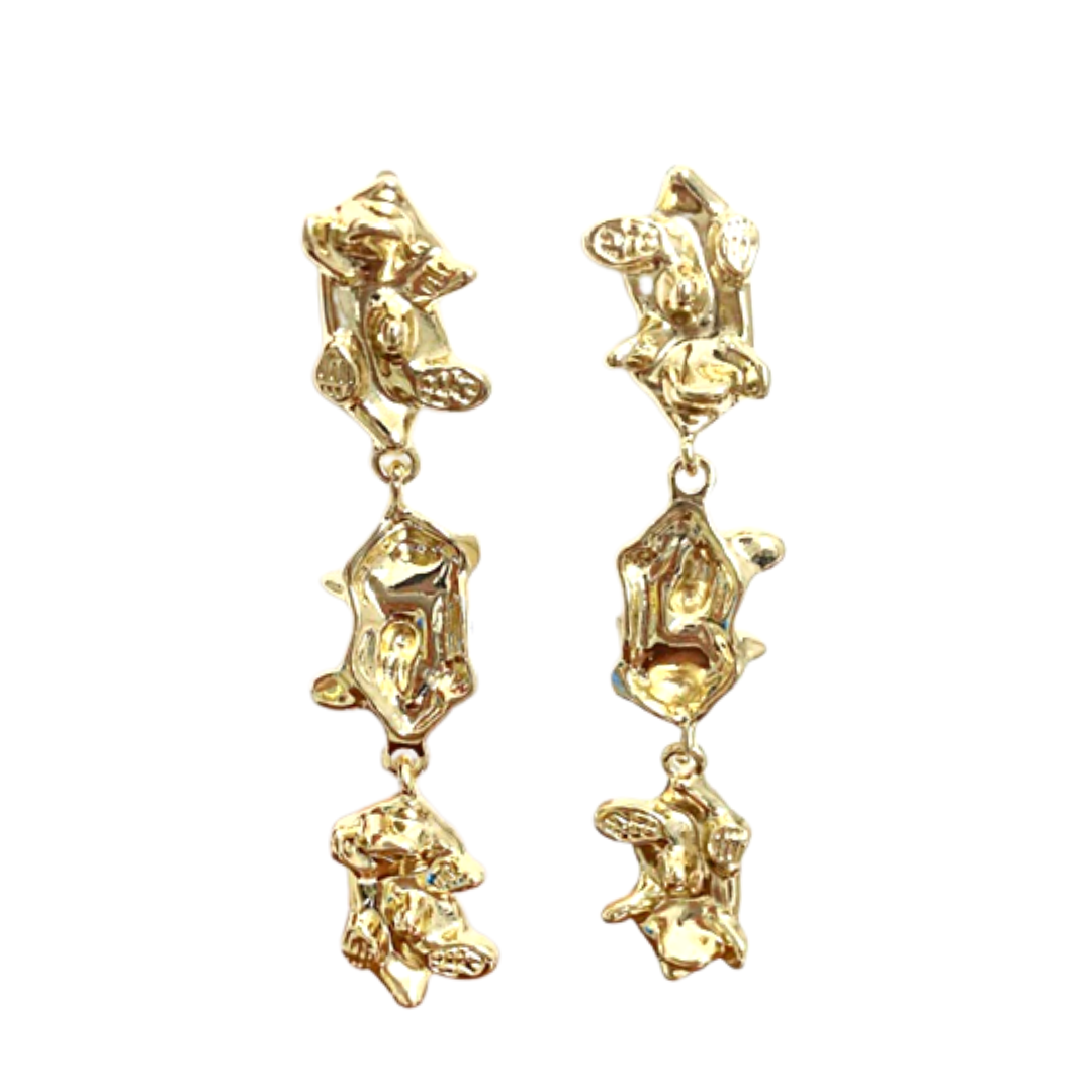 Korean drama, It's Okay to Not Be Okay, Seo Yea Ji Abstract Gold Earrings