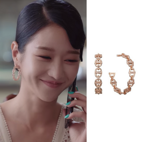 Seo Yea-Ji Chain Link Hoop Earrings | It's Okay TO Not Be Okay