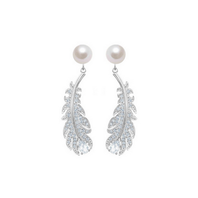 Feather drop dangle earrings IU style