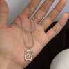 Penthouse Kdrama Layered Necklace With Square Frame Pendant