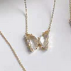Butterfly 18K Gold Crystal Necklace