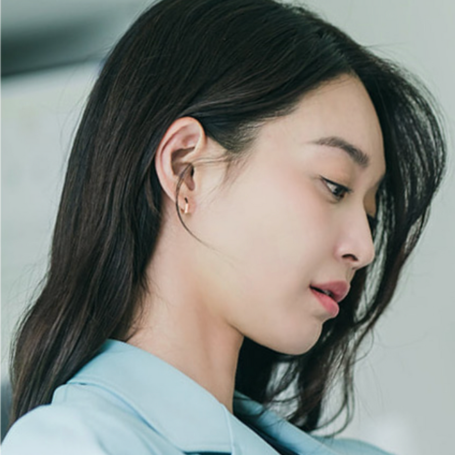 Hometown Cha Cha Cha Inspired Sterling SIlver Shin Min Ah Earrings Triangle Huggies