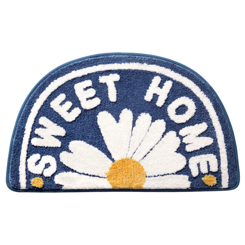 Cute Nordic Round Daisy Door Mat