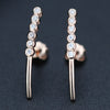 Crash Landing on You Earrings | 925 Sterling Silver | Diamond Bar Design